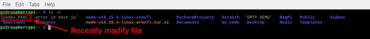 output recently modify files