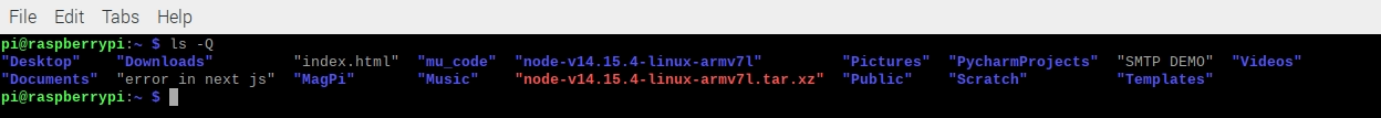 output with double quotes