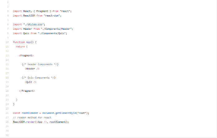 index.js file code